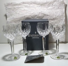 New *VINTAGE* Waterford Crystal LISMORE (1957-) 4 Wine Hocks 7 3/8″ Made IRELAND