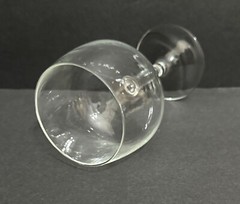 Bowl-Shaped Tasting Wine Glass, 6.5”H Clear Lead Crystal Stemware, France