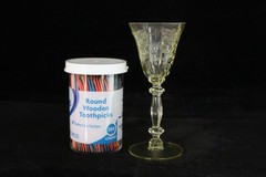 CAMBRIDGE GLASS # 3130 STEM ALL GOLD KRYSTOL APPLE BLOSSOM ETCH CORDIAL 1 OZ.