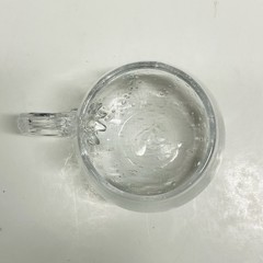 Bubbled Glass Hand Blown Punch Cup 3” Tall Unmarked