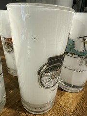 6 Vintage Antique Car Frosted Highball / Tumblers Drink Glasses – Mid Century