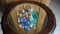 Vintage Mid Century Cordial Mini Snifter Set Of 8 Multi-Color Glasses