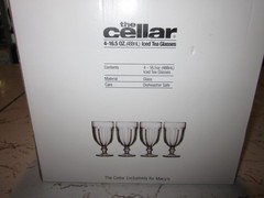 VINTAGE MACY’S «THE CELLAR» 4PCS 16.5oz ICED TEA BEVELED SMALL STEM BAR GLASSES
