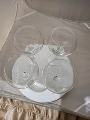 Set of 4 Studio Nova Wine Glasses Venice Pattern Twisted Stems Clear