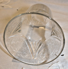 Hazel Atlas – Depression Glass – Royal Lace Clear – 9 oz Tumblers – Set of 6