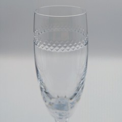 4x Mikasa ‘Diamond’ Crystal Champagne Flute Glass Criss Cross Band 10.75″