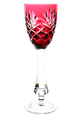 1 Faberge Na Zdorvye Odessa Cranberry Red Cut to Clear Cordial LIqueur Signed