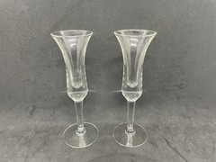 Vintage Set of 2 Tulip Shaped Aperitif Cordial Liqueur Glasses, 6″