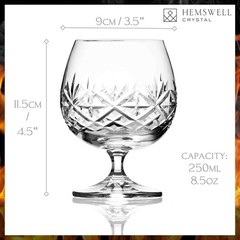 8.5oz European Crystal Brandy Snifter Glasses Set of 2 Glenrigg