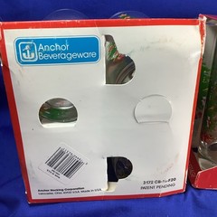 1980 NEW in Box 12.5 oz Christmas Tree Glasses Set 8 Anchor Beverage Ware 752