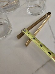PIER 1 CLEAR Glass, Blown Gold Lined Colorway Retired Epic Barware Beauties