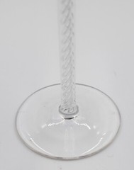 French Blue Cobalt Cut to Clear Air Twist Cordial, Circa 1890