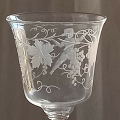 19th century Salviati Venetian etched goblet gold glitter twisted stem 16 cm