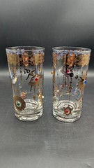 Culver Vgt USA-2- Charm Bracelet Jeweled High Ball glasses MCM