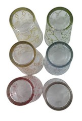 Set Of 6 Vintage Swirl Patterned Glass Tumblers 4.75″