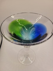 Pier One Martini Glass Blue and Green Swirl