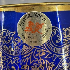 Lavorazione A Mano Bronze Verre SR Fabrique Par Italy Cobalt Blue Gold Glass 4