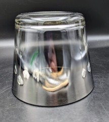4 Vintage silver fade glasses with snowflakes Coordinating Ice Bucket