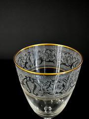 Vintage Glastonbury Lotus Brocade Gold Etched Stem ICED TEA GLASS (3 available)