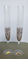 NEIMAN MARCUS Toasting Champagne Flutes, Gold Speckled