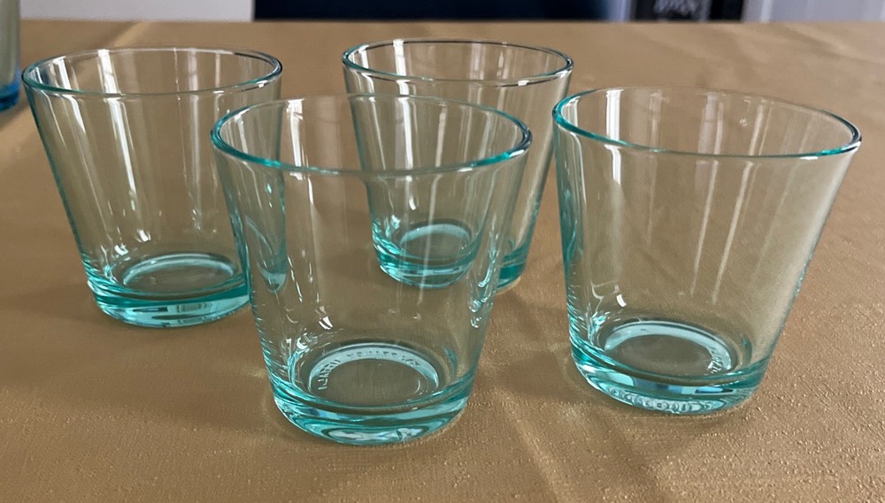 Set Of 4 Iittala Kartio Aqua 7 oz Glasses Finland