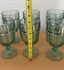 Vintage Libbey Duratuff Gibraltar Goblets Spanish Green Set of 8