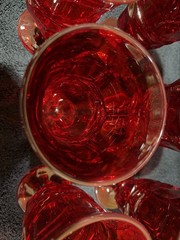 8 Vintage Fostoria «Argus Ruby» Footed Iced Tea Footed Tumblers Goblet Red Glass