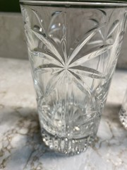 Godinger Cut Crystal Palm Tree Highball Glasses [Set of X] South Beach Tumblers