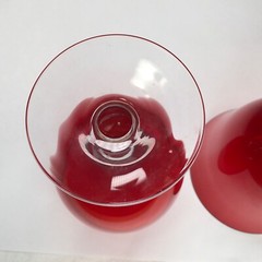 Lenox Holiday Gems Ruby Red Glass Goblets Lot Of 3 Mis-Matched Vintage Goblets.