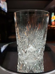 (1) Tumbler 4″, American Brilliant Period Cut Glass Crystal Early design Straus?