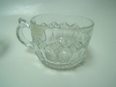 Imperial Glass Three in One Clear Punch Bowl Cups Lot of 6 Excellent Condition