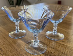 Vintage Cambridge Caprice Moonlight Blue Blown Sherbet Glasses