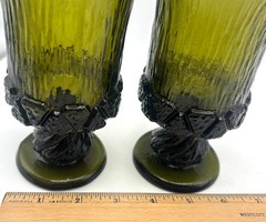 2 Fostoria Sorrento Water Goblets Green Replacement Glasses Vintage Discontinued