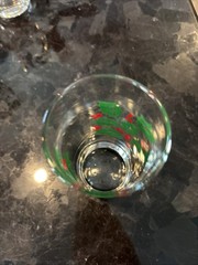 Vintage Holly & Berries Christmas Holiday Drink Glasses Tumblers – Set Of 8