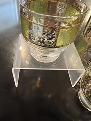 Gold And Green vintage Martini Pitcher And Glasses.