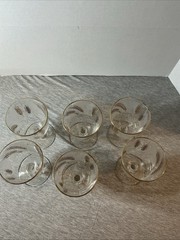 6 VTG Libby Gold Wheat Pattern Wine Goblets