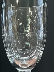 4 Etched Cordial Stemware Wavy Stem Optic Vintage 4 in Tall Footed Gift