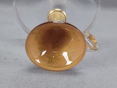 Bohemian Moser Type Raised Enamel Floral & Gold Handled Champagne / Sherbet A