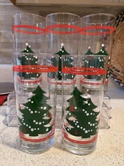 Waechtersbach Germany Set Of Five 15 Oz. Coolers Christmas Tree Glasses Holiday