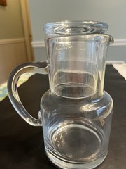 2pc Clear Glass Tumble Up Bedside Water Carafe Drinking Glass