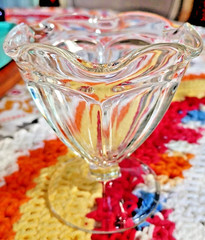 Vintage Ice Cream Soda Shop Footed Glass | Thick Pressed Sherbet Cup Dessert Bar