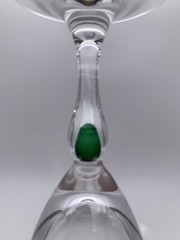 Set Of 6 Cristal d’ Argues France Venice Emerald Teardrop Crystal Sherry Glasses