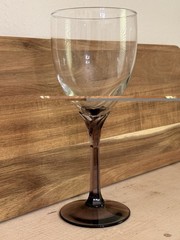 Libbey Domaine Purple Amethyst Stem Tulip Goblet Wine Glasses Vintage Set Of 2
