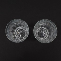Lot Of 2 Princess House Heritage Pattern Clear Glass Flat Tumblers 5.25″ Tall