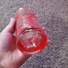 Culver 22K Gold Red Paisley Highball Glass