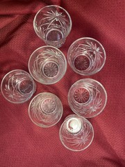 7 Anchor Hocking Clear Oatmeal Flared 3” Tumbler Glass Vintage