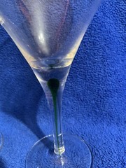 4 Libbey Teardrop Filament Martini Glasses Barware Red Blue Green Gold EXC Set 4