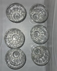 Vtg Italian WTR Wine Goblets Set Of 6 Sorrento Fidenza Vetraria Vertical Cut(G8)