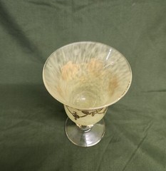 Vintage ARTE ITALICA Yellow WINE Glass Wreath Swag Gold Gilt Pattern AIZ3 Italy