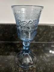 Vintage Tiara Indiana Glass Ice Blue Last Supper 7″ Chalice Goblet